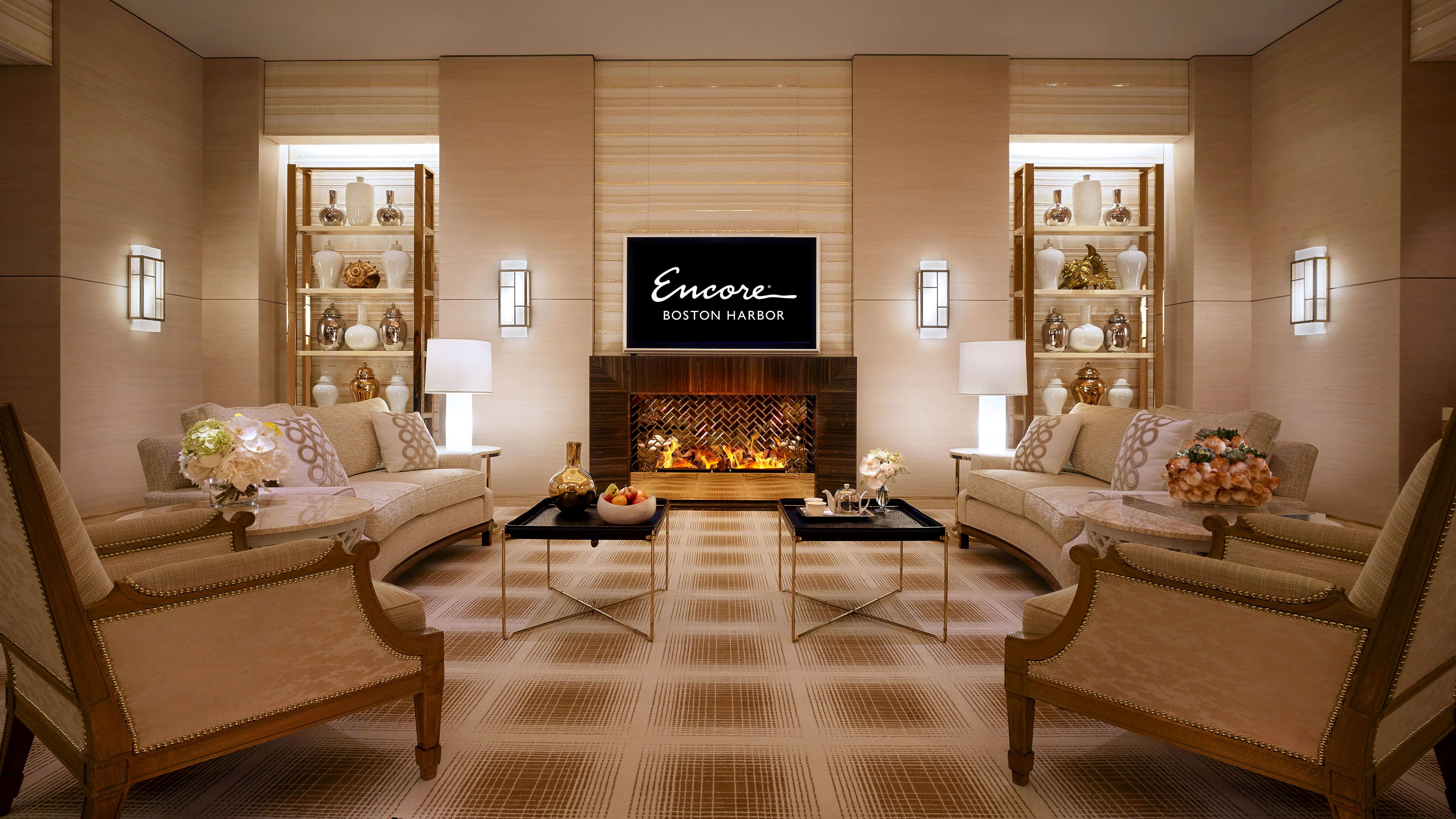 อองคอร์ บอสตัน ฮาร์เบอร์ Hotel เอเวอเรตต์ ภายนอก รูปภาพ The Encore Boston Harbor lobby